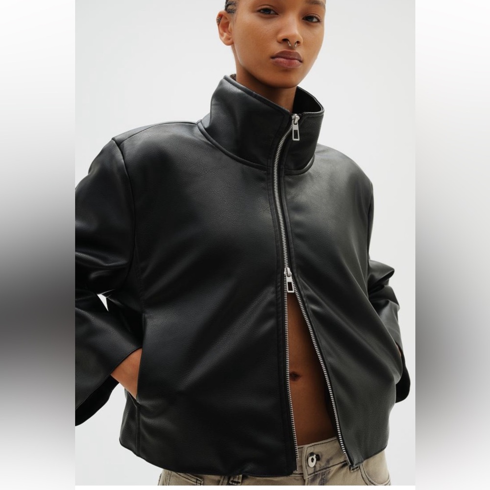 H&M Leather Bomber Jacket